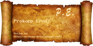 Prokopp Ernő névjegykártya