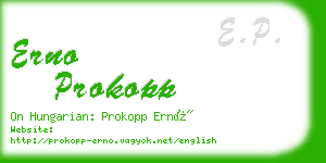 erno prokopp business card